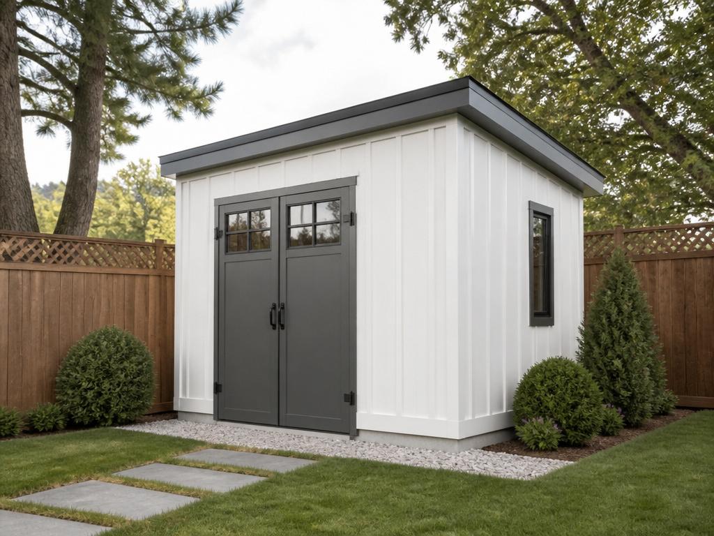 Modern storage shed built from BuildNest plans